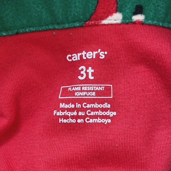 Carter’s Green Christmas Pajama Set - 3T - Picture 4 of 9